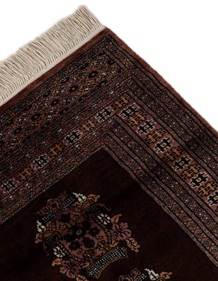 Detail image of 4' 1 x 5' 11  Hand Knotted Bokhara Oriental Wool Rug