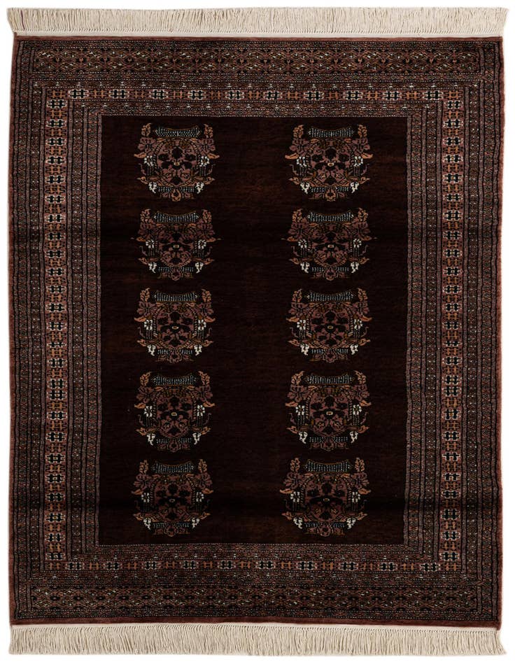 Detail image of 4' 1 x 5' 11 Hand Knotted Bokhara Oriental Wool Rug