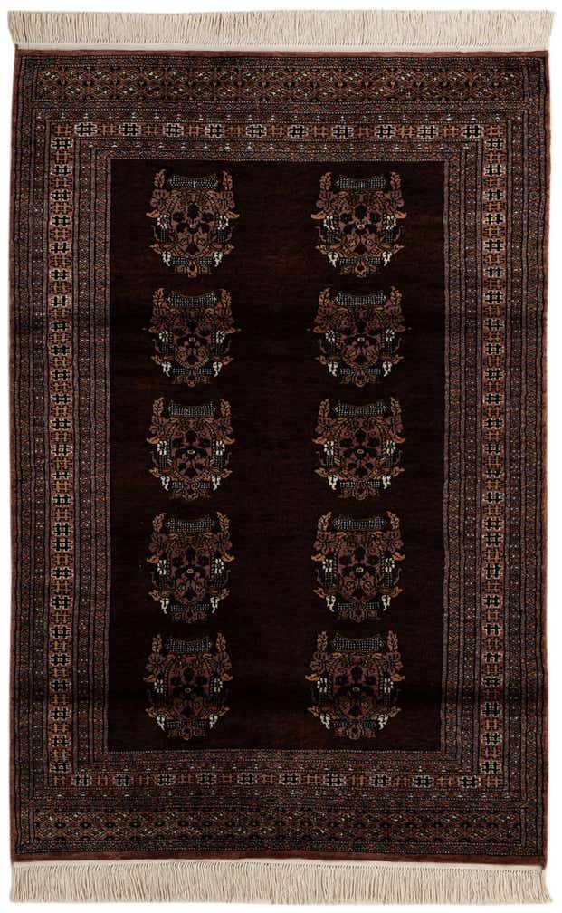 4' 1 x 5' 11 Hand Knotted Bokhara Oriental Wool Rug