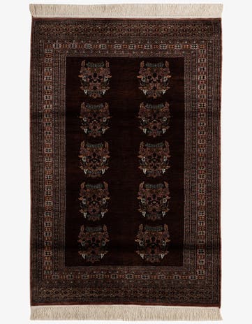4' 1 x 5' 11 Hand Knotted Bokhara Oriental Wool Rug