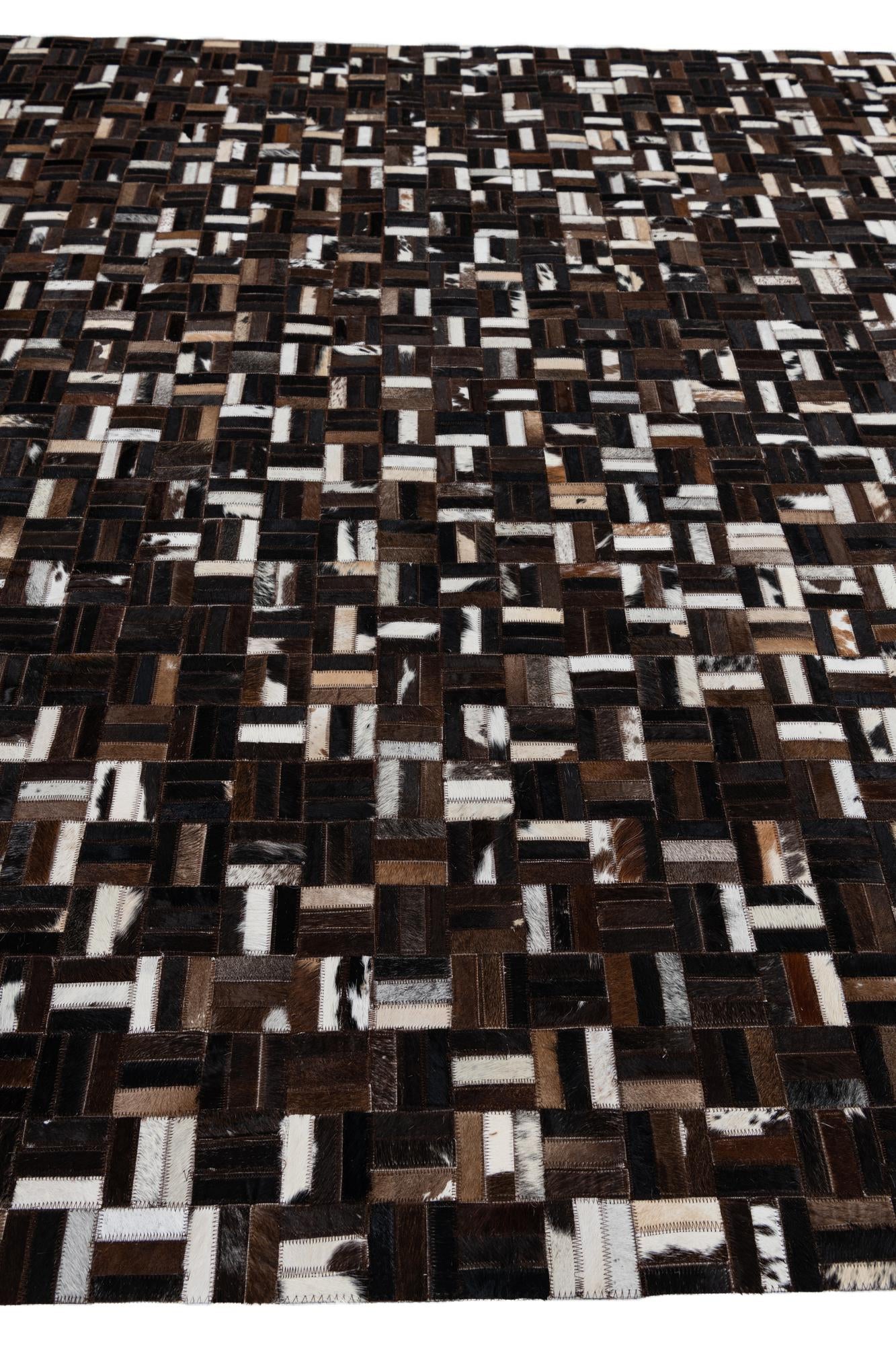 7' 8 x 9' 10 Cowhide Leather Rug