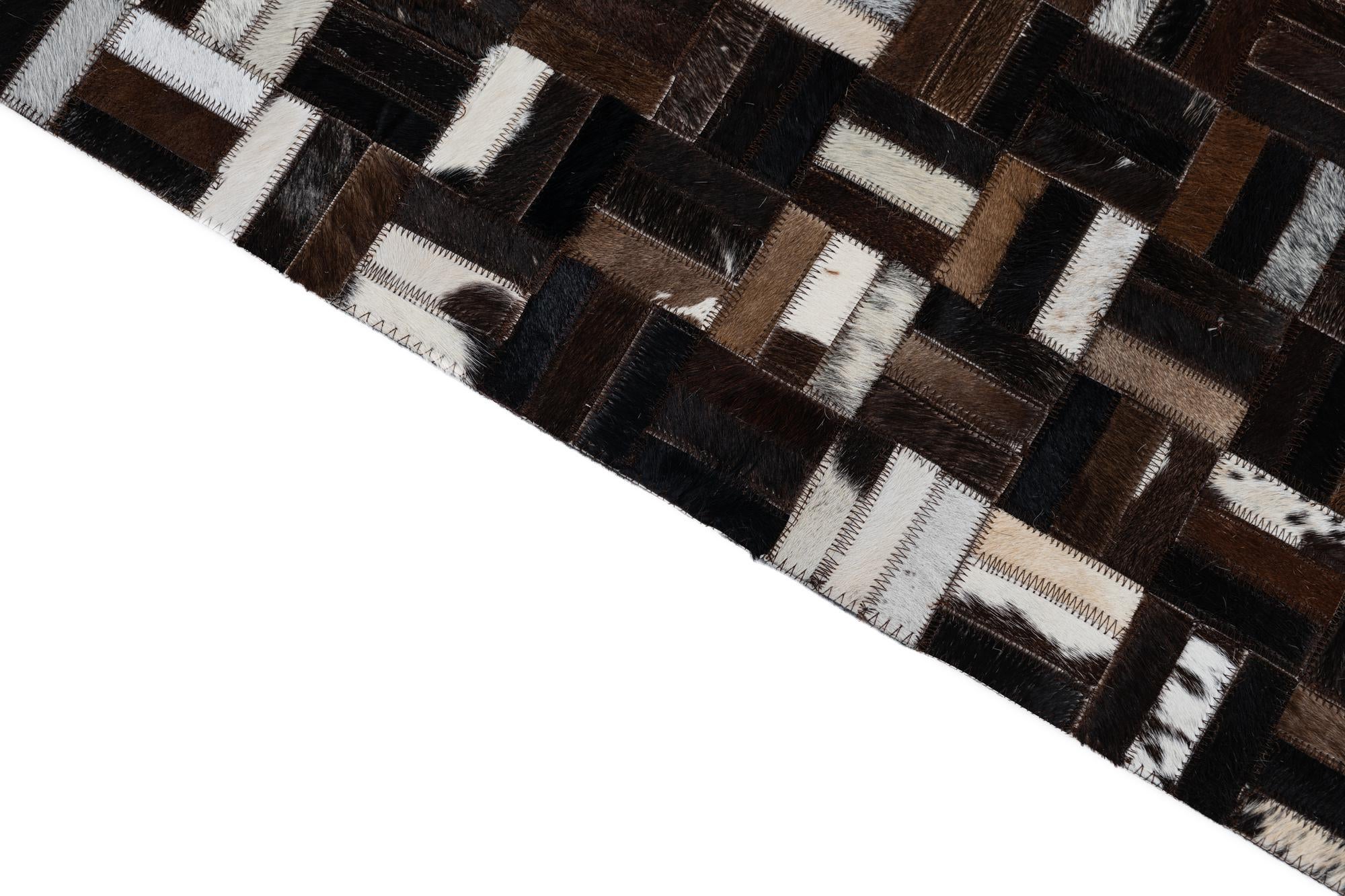 7' 8 x 9' 10 Cowhide Leather Rug