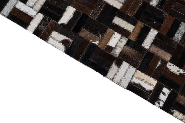 7' 8 x 9' 10 Cowhide Leather Rug