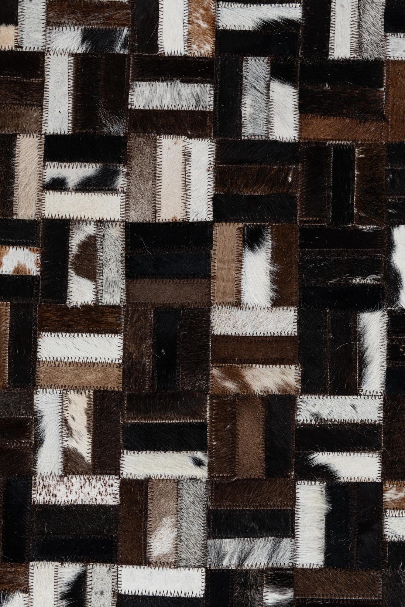 7' 8 x 9' 10 Cowhide Leather Rug