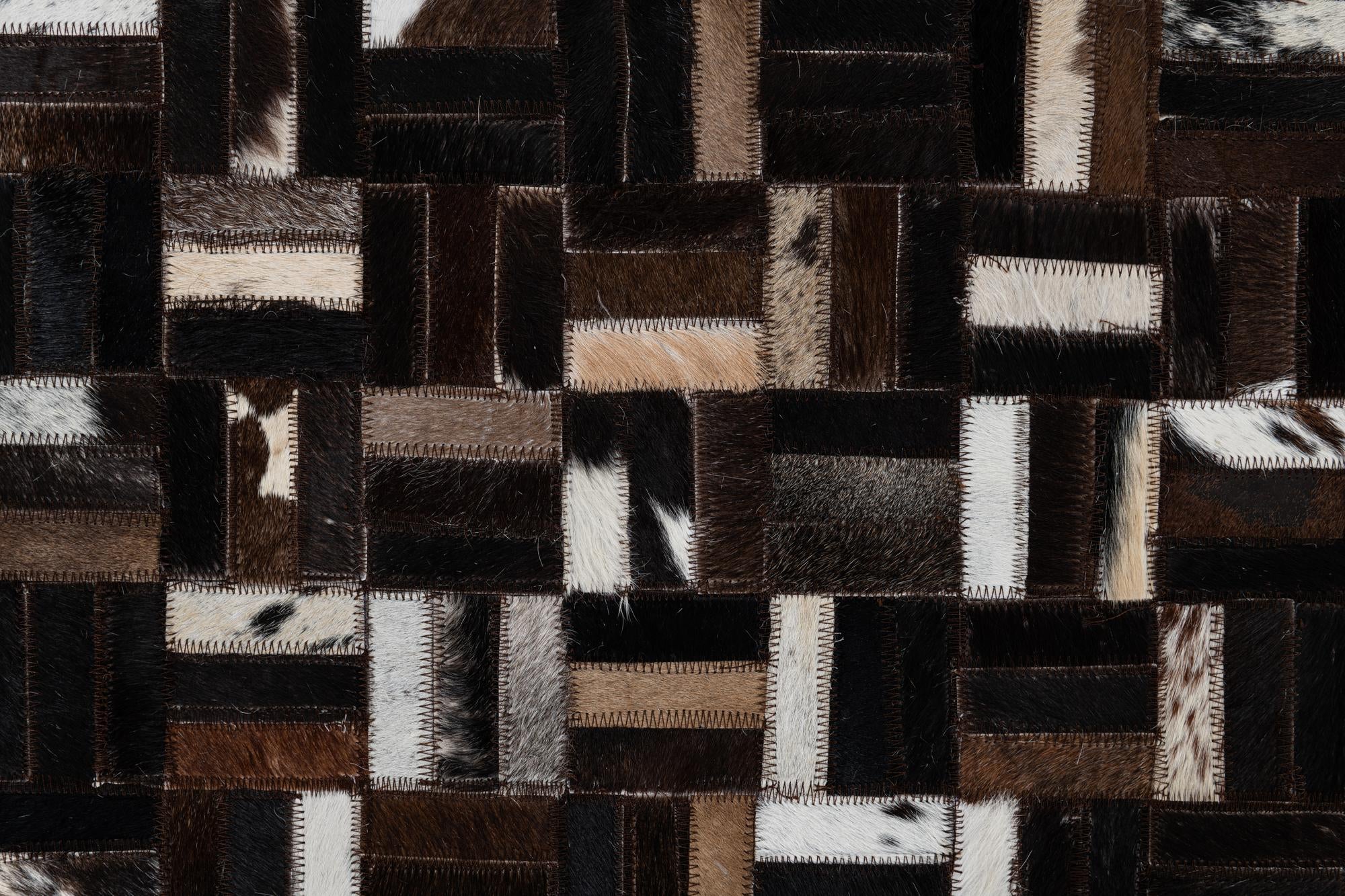 7' 8 x 9' 10 Cowhide Leather Rug
