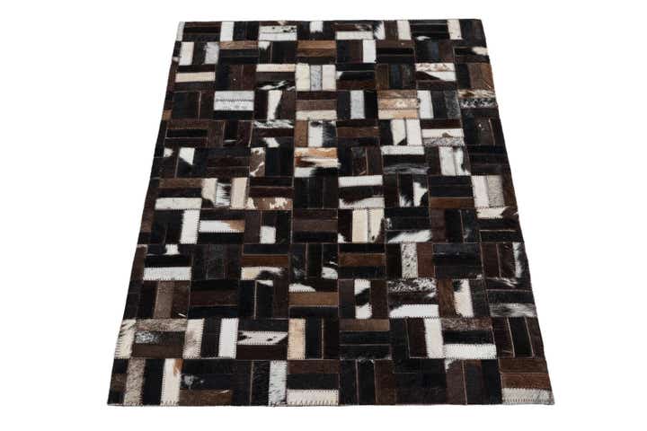 2' 1 x 3' Cowhide Leather Rug