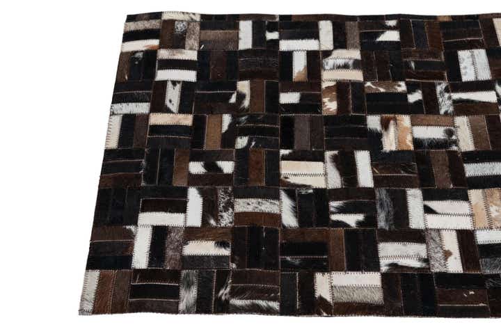 2' 1 x 3' Cowhide Leather Rug