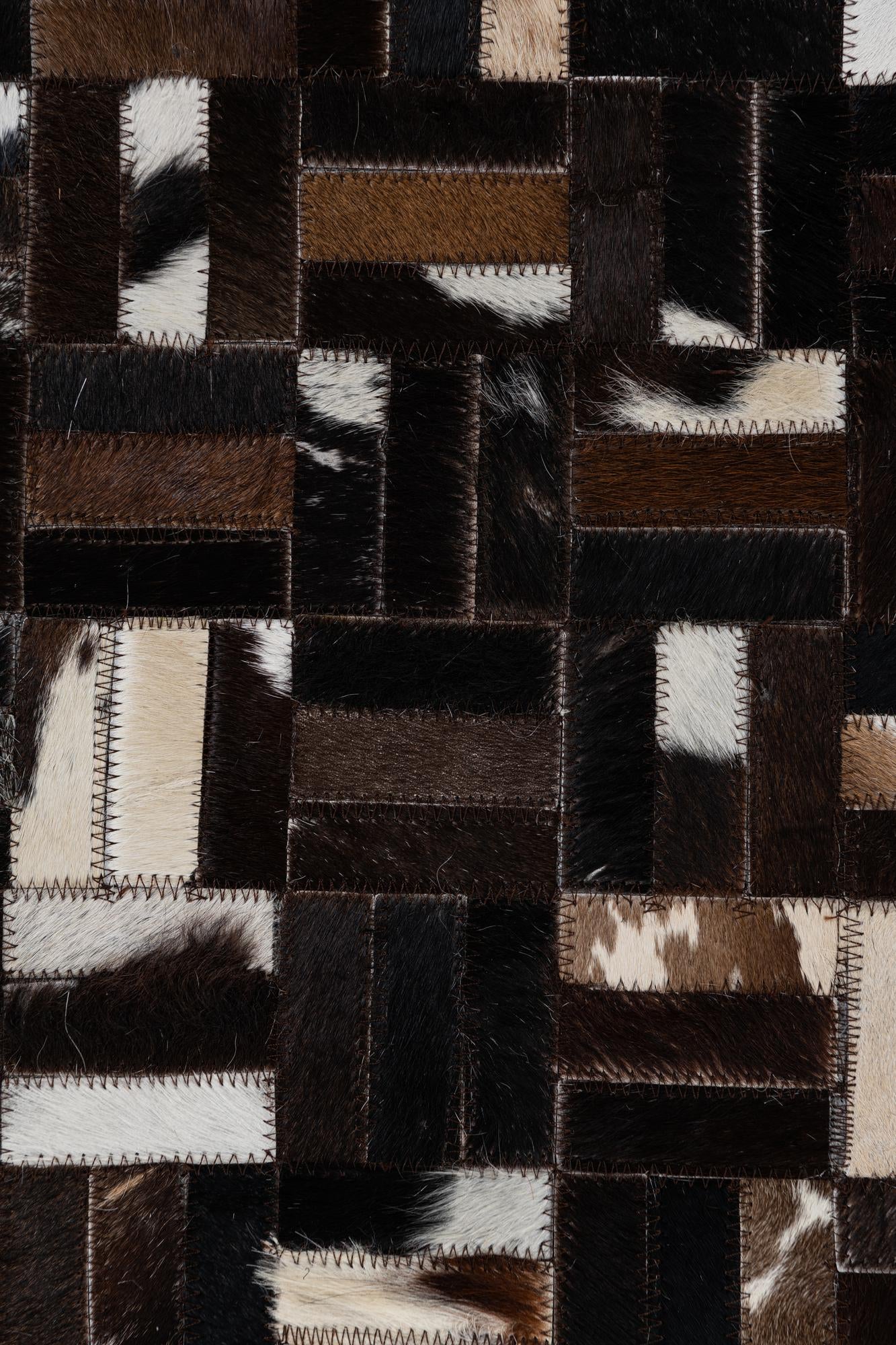 2' 1 x 3' Cowhide Leather Rug