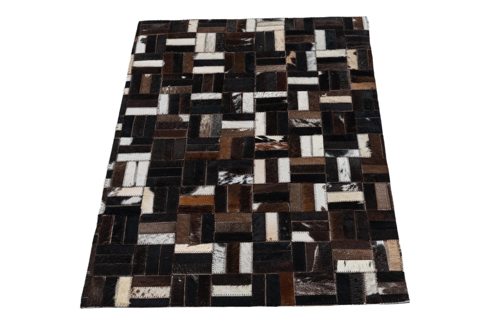 2' x 3' Cowhide Leather Rug