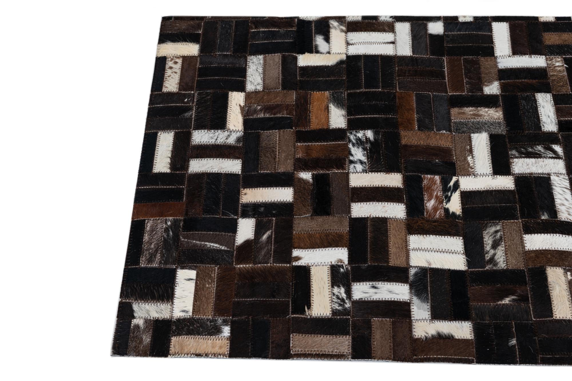2' x 3' Cowhide Leather Rug