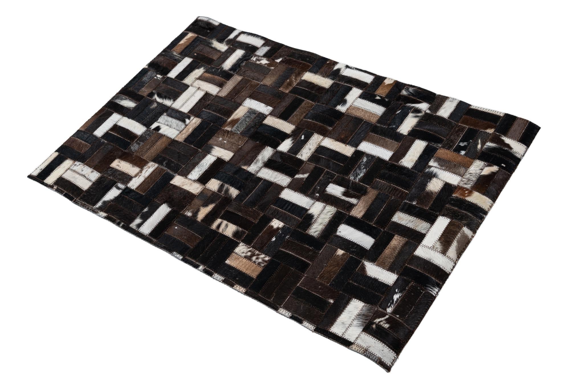 2' x 3' Cowhide Leather Rug