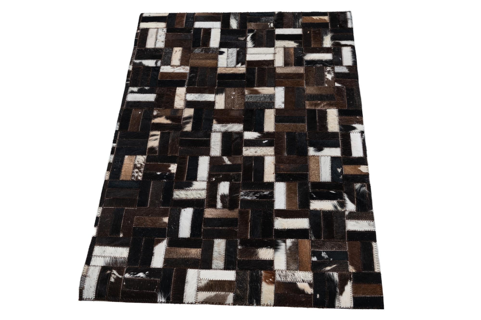 2' x 3' Cowhide Leather Rug