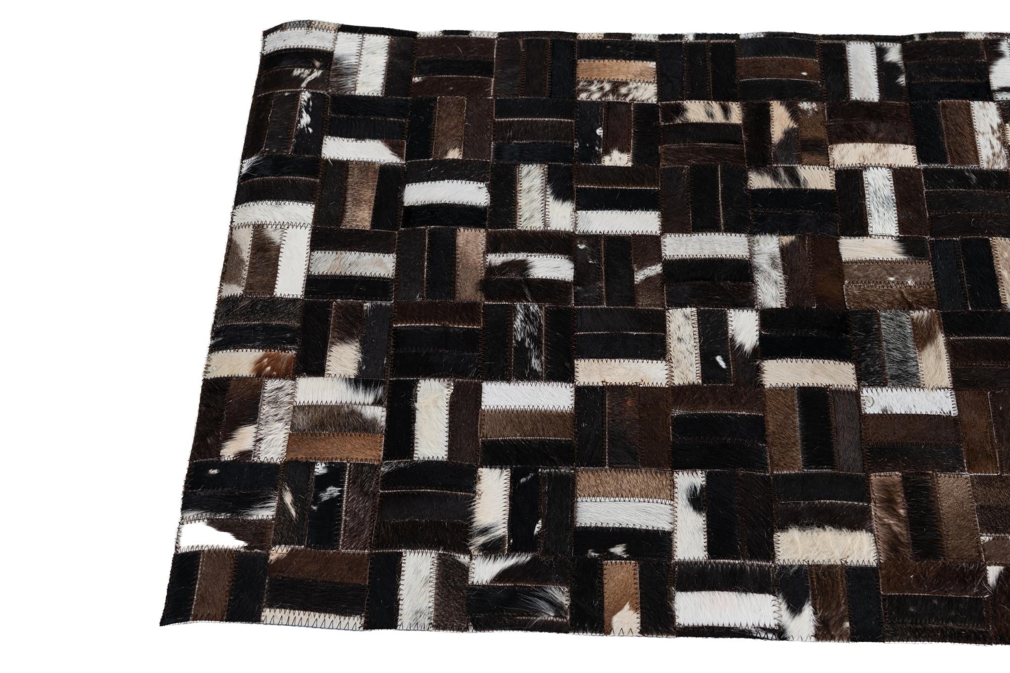 2' x 3' Cowhide Leather Rug