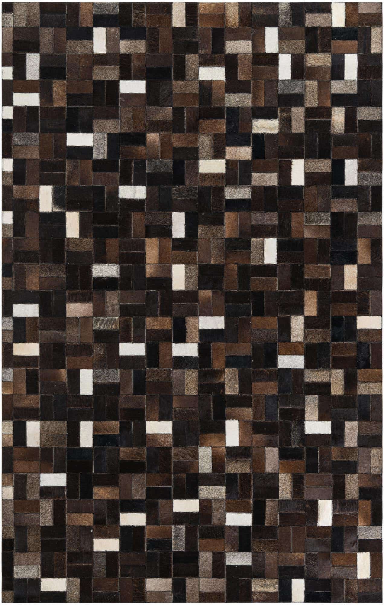 5' x 7' 9 Cowhide Leather Rug