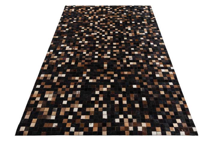 5' x 7' 8 Cowhide Leather Rug