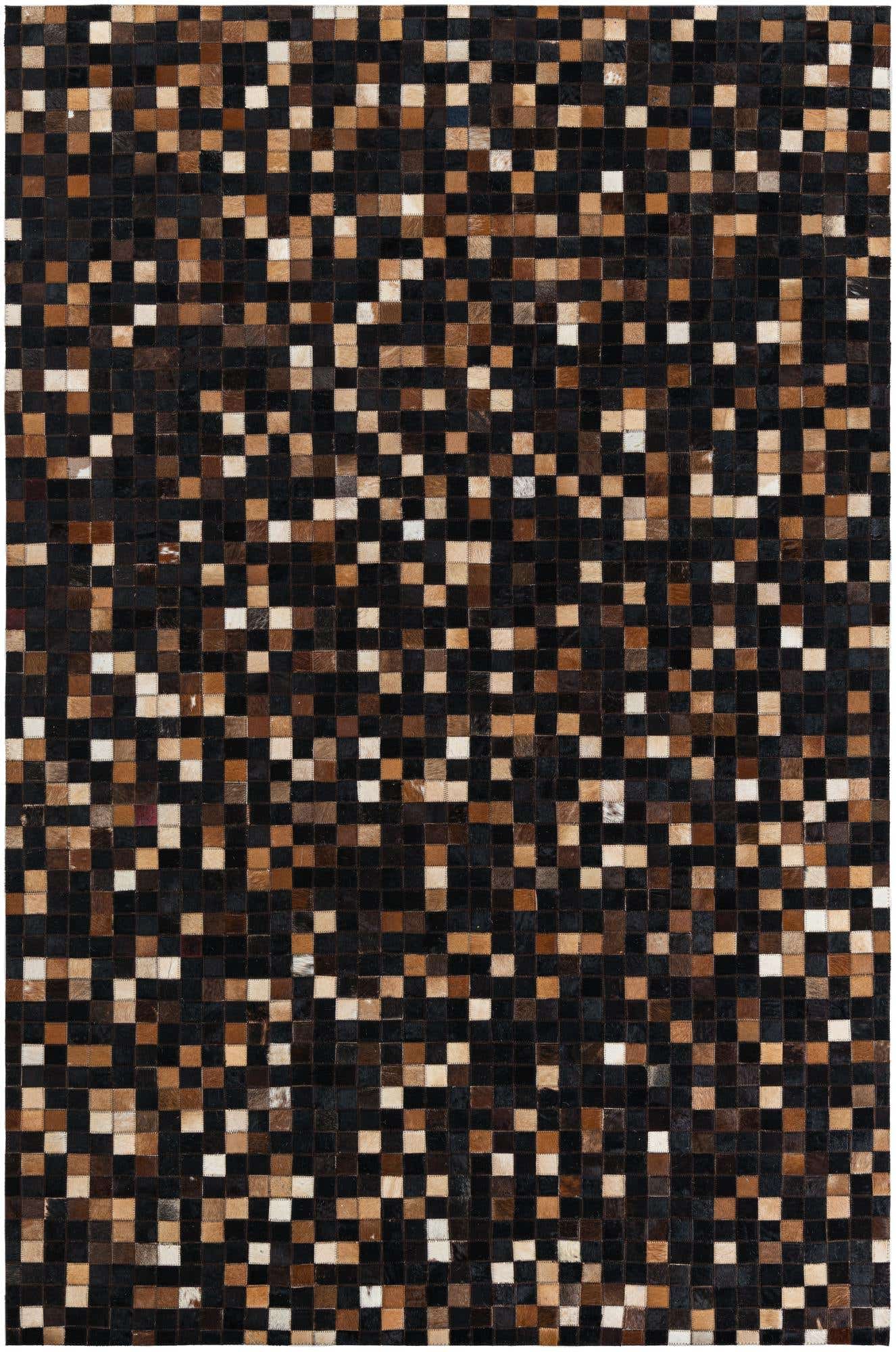 5' x 7' 8 Cowhide Leather Rug