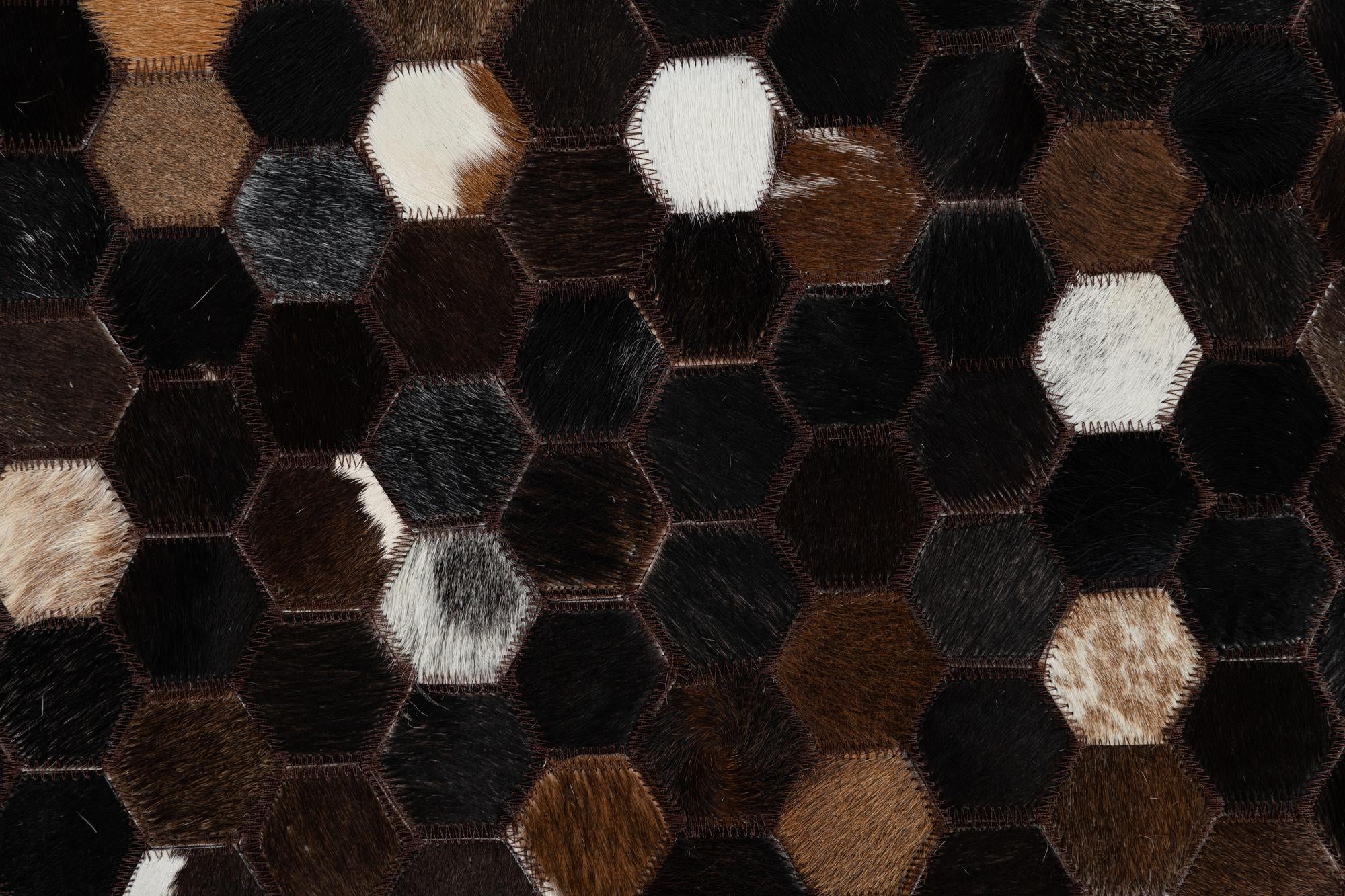 5' 1 x 8' 1 Cowhide Leather Rug