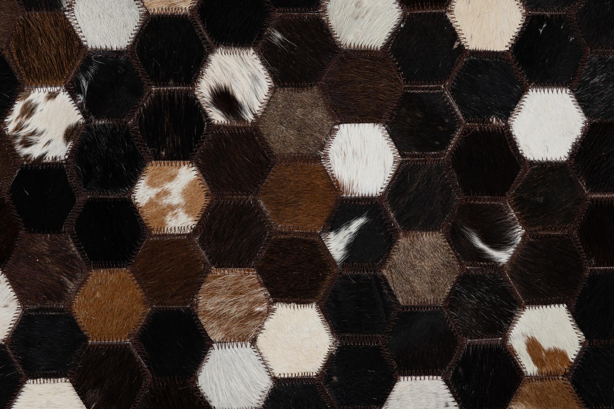 5' 1 x 8' 1 Cowhide Leather Rug