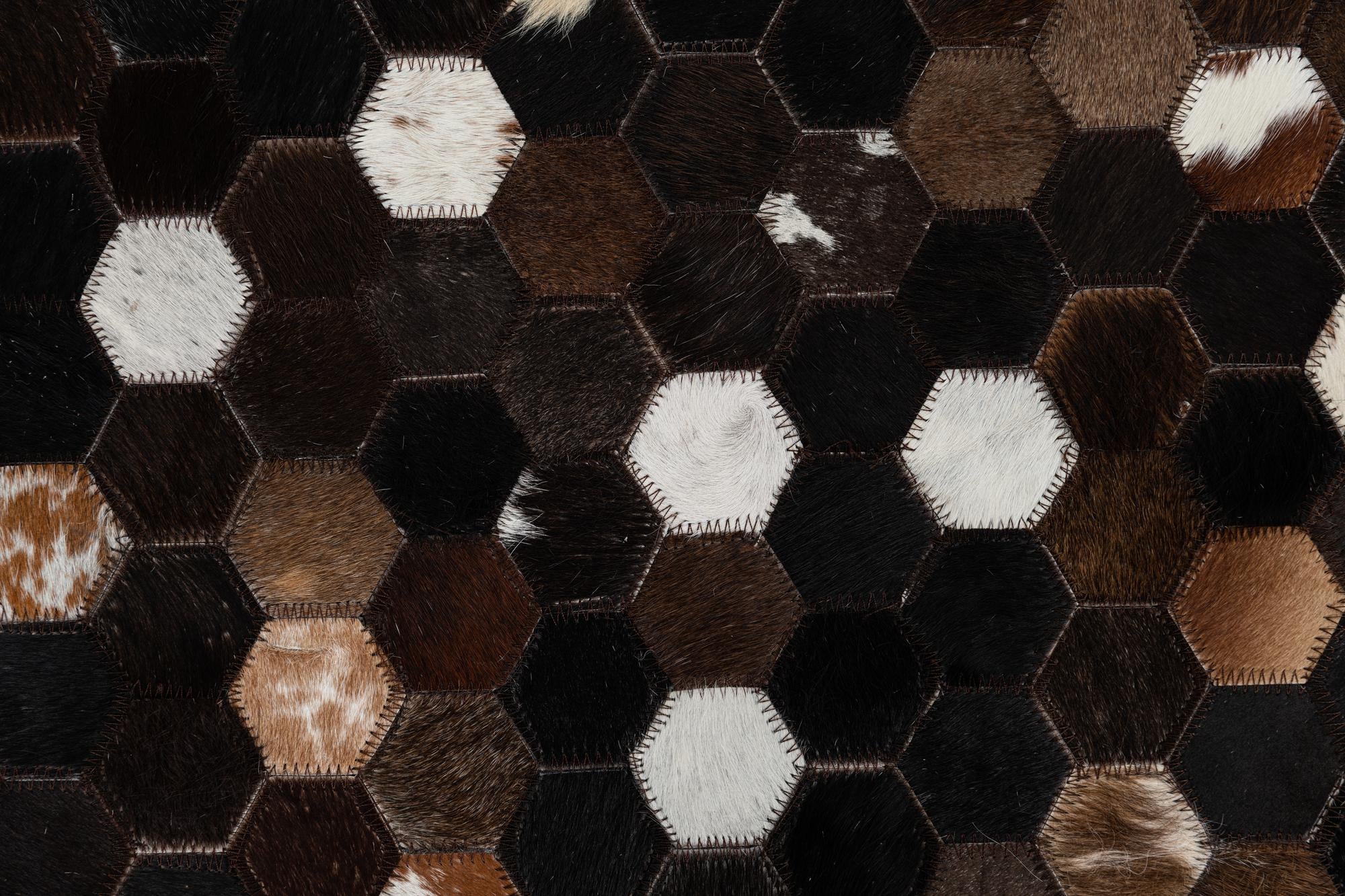 5' 1 x 8' Cowhide Leather Rug