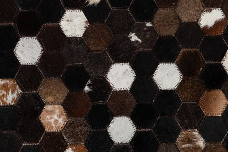 Detail image of 5' 1 x 8' Cowhide Leather Rug