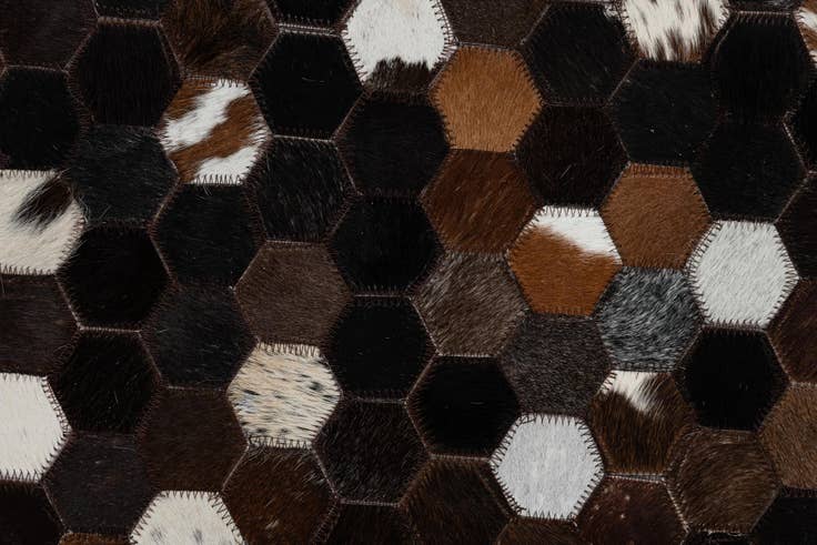 Detail image of 5' 1 x 8' Cowhide Leather Rug