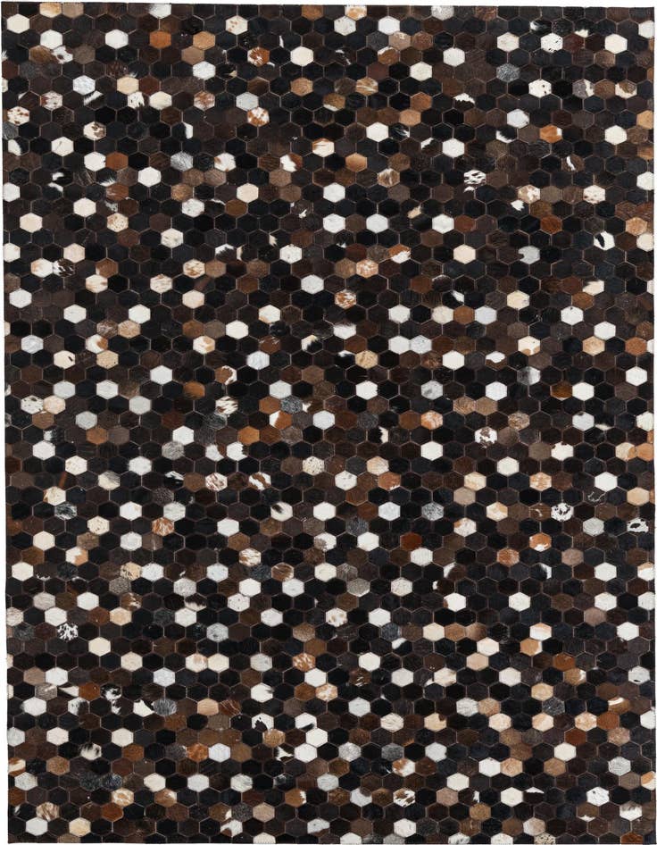 Detail image of 5' 1 x 8' Cowhide Leather Rug