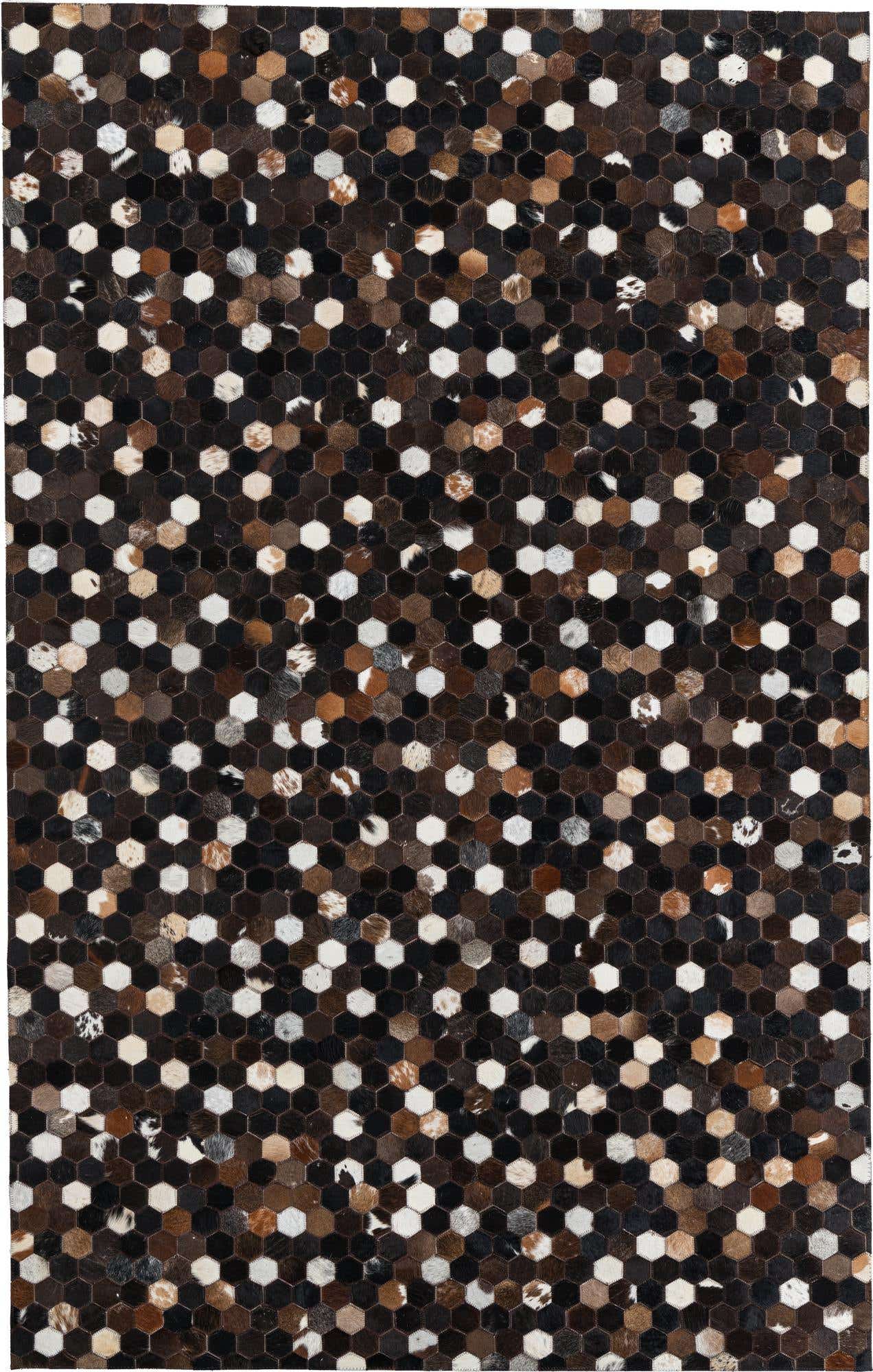 5' 1 x 8' Cowhide Leather Rug