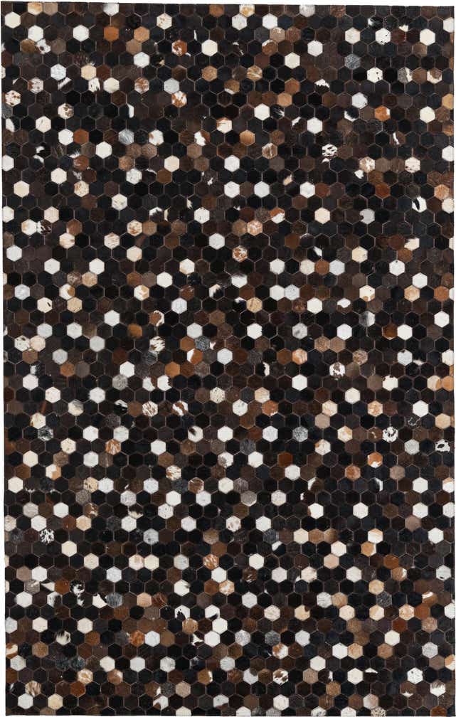 5' 1 x 8' Cowhide Leather Rug