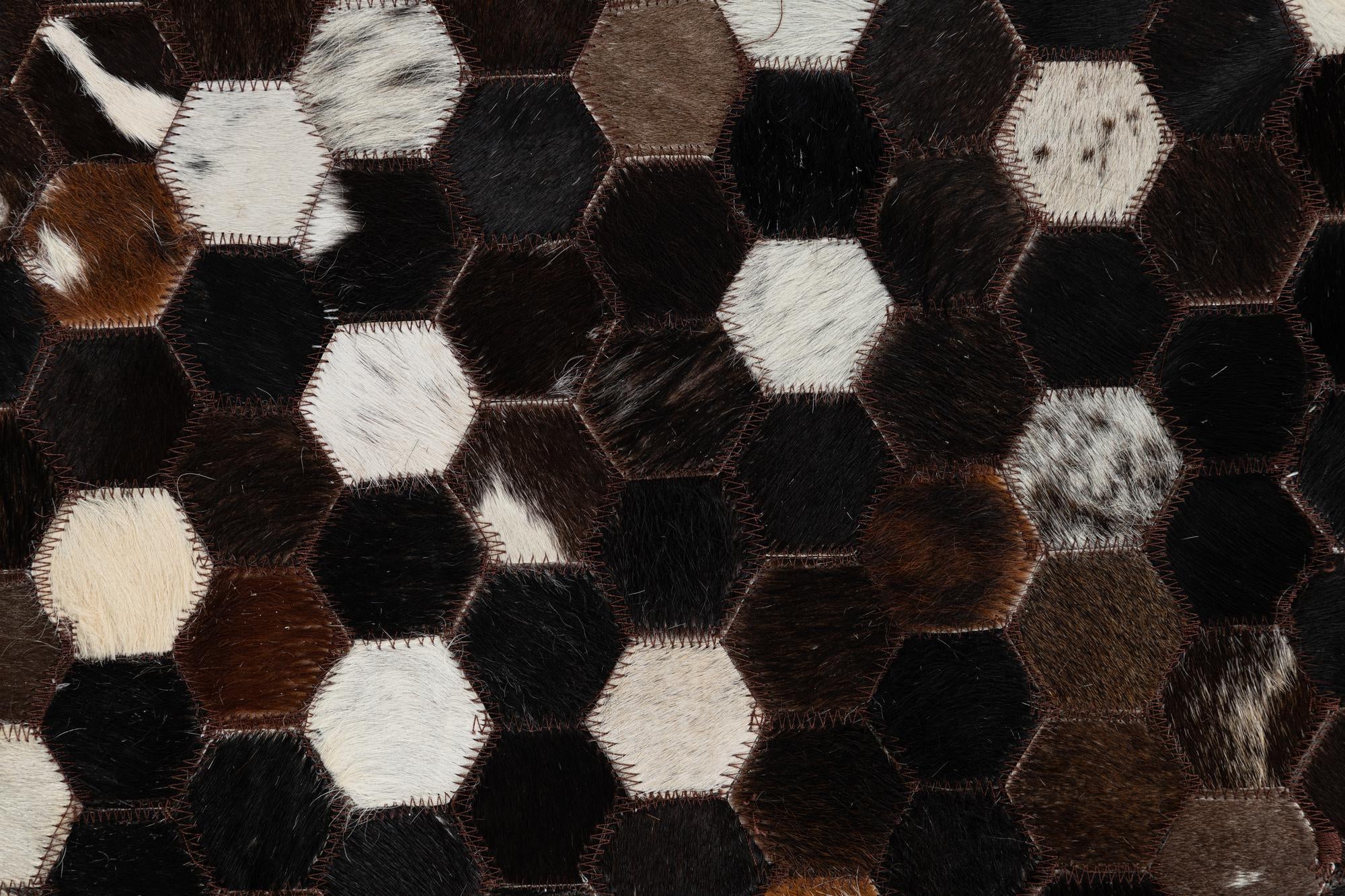 5' 1 x 8' Cowhide Leather Rug