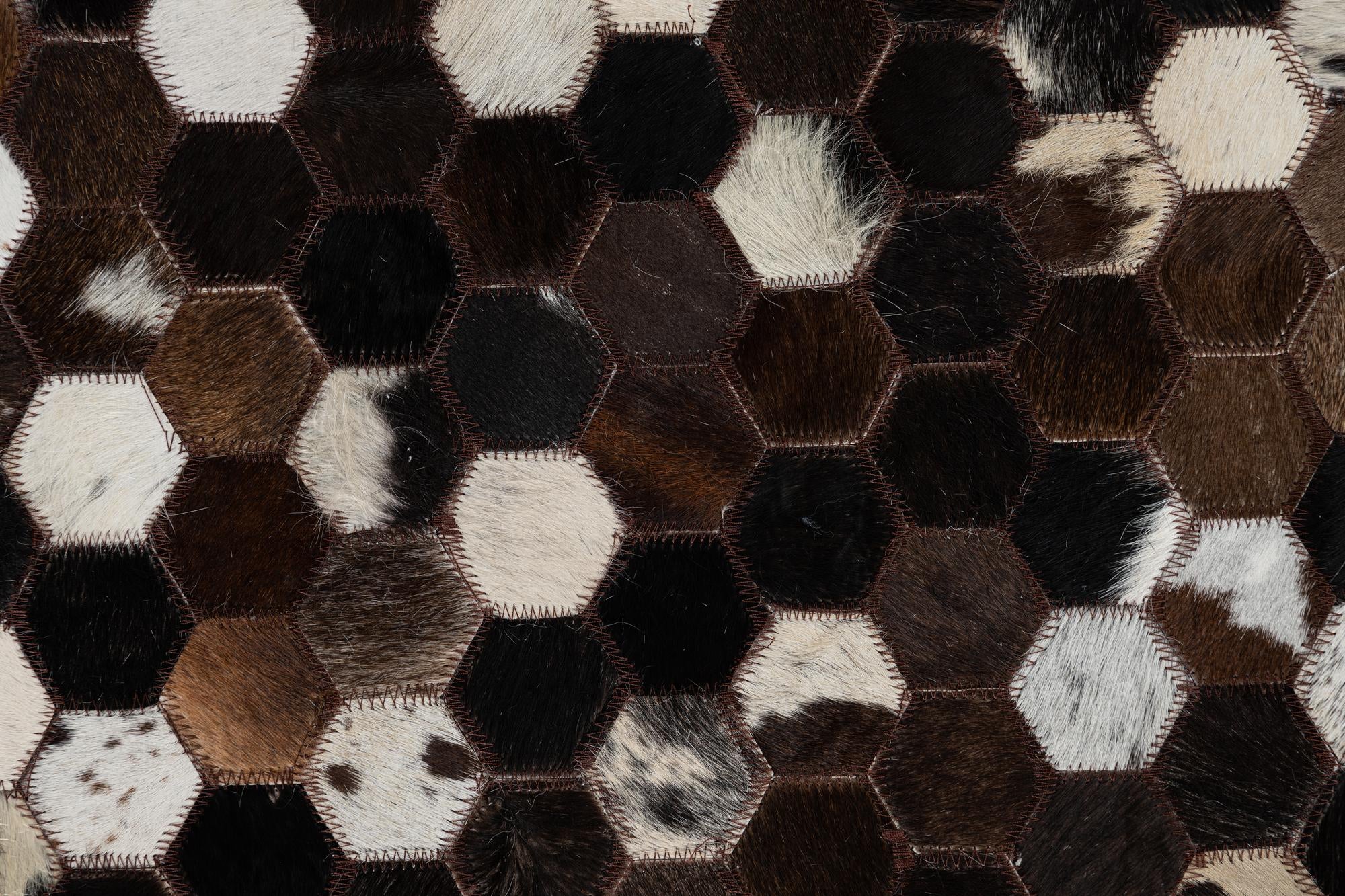 5' 1 x 8' Cowhide Leather Rug