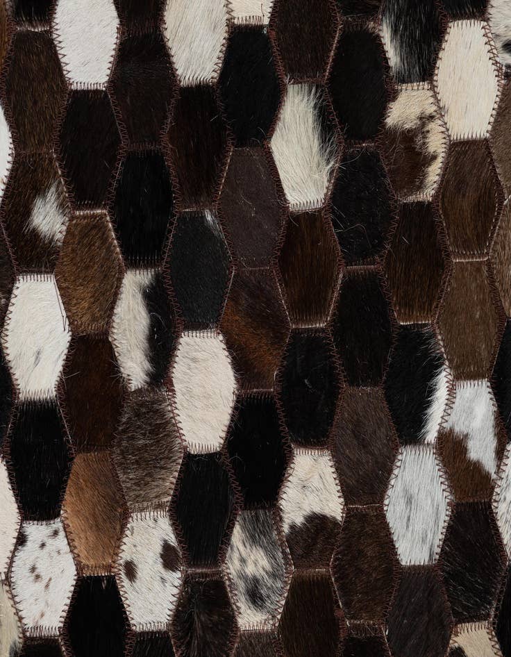 Detail image of 5' 1 x 8' Cowhide Leather Rug