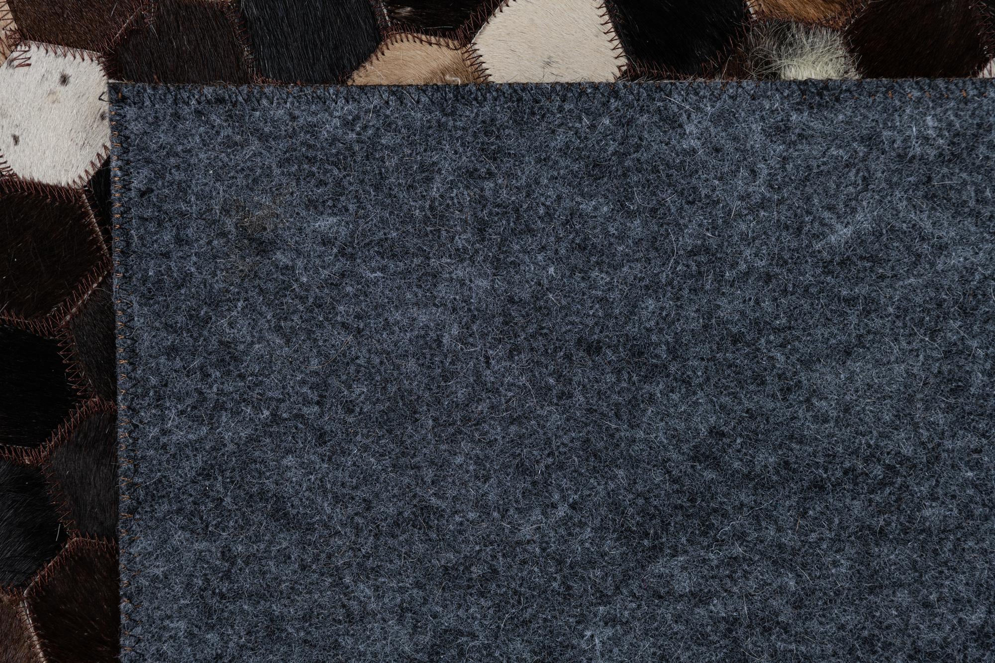 5' 1 x 8' Cowhide Leather Rug