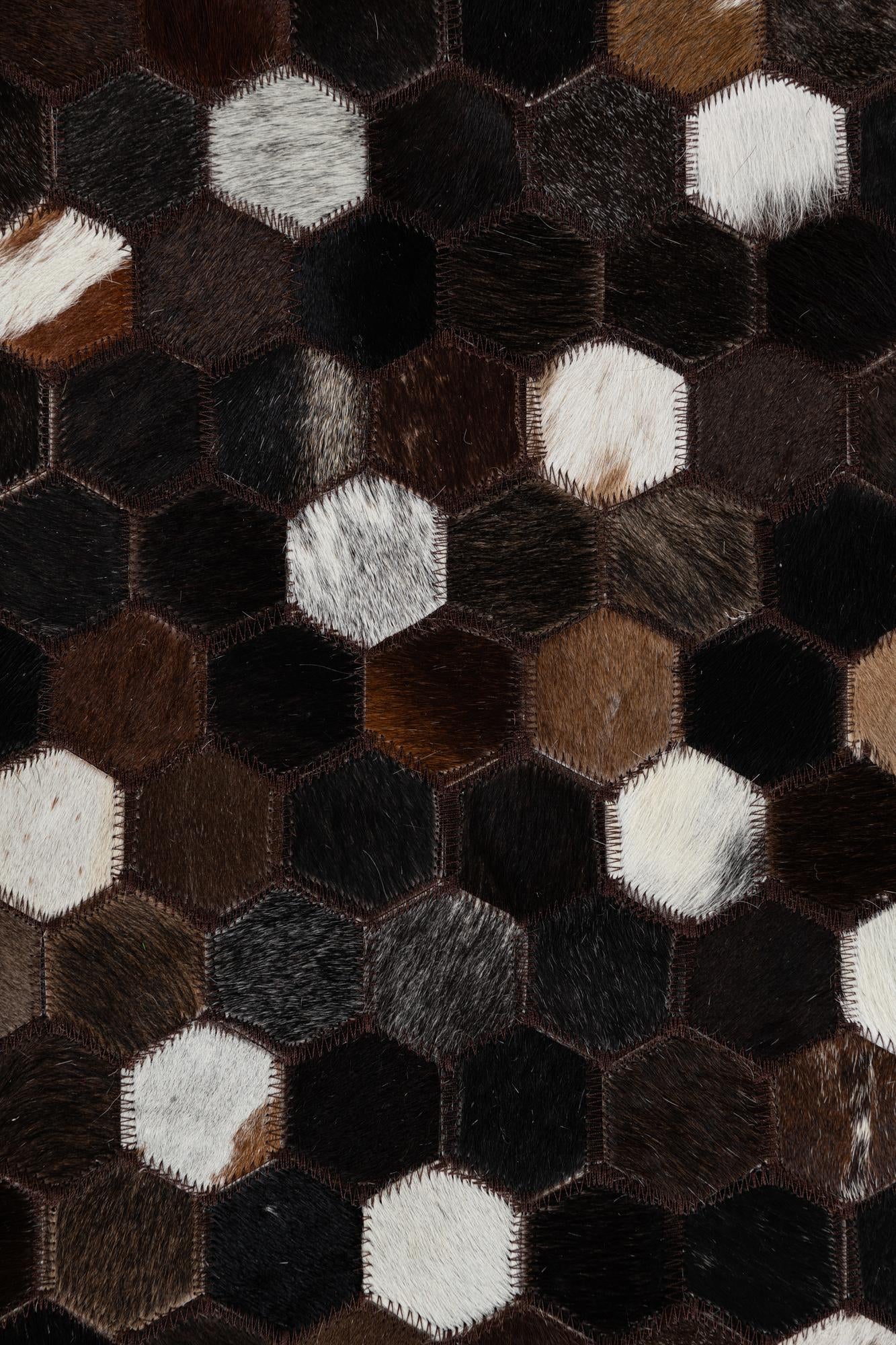 5' x 8' 1 Cowhide Leather Rug