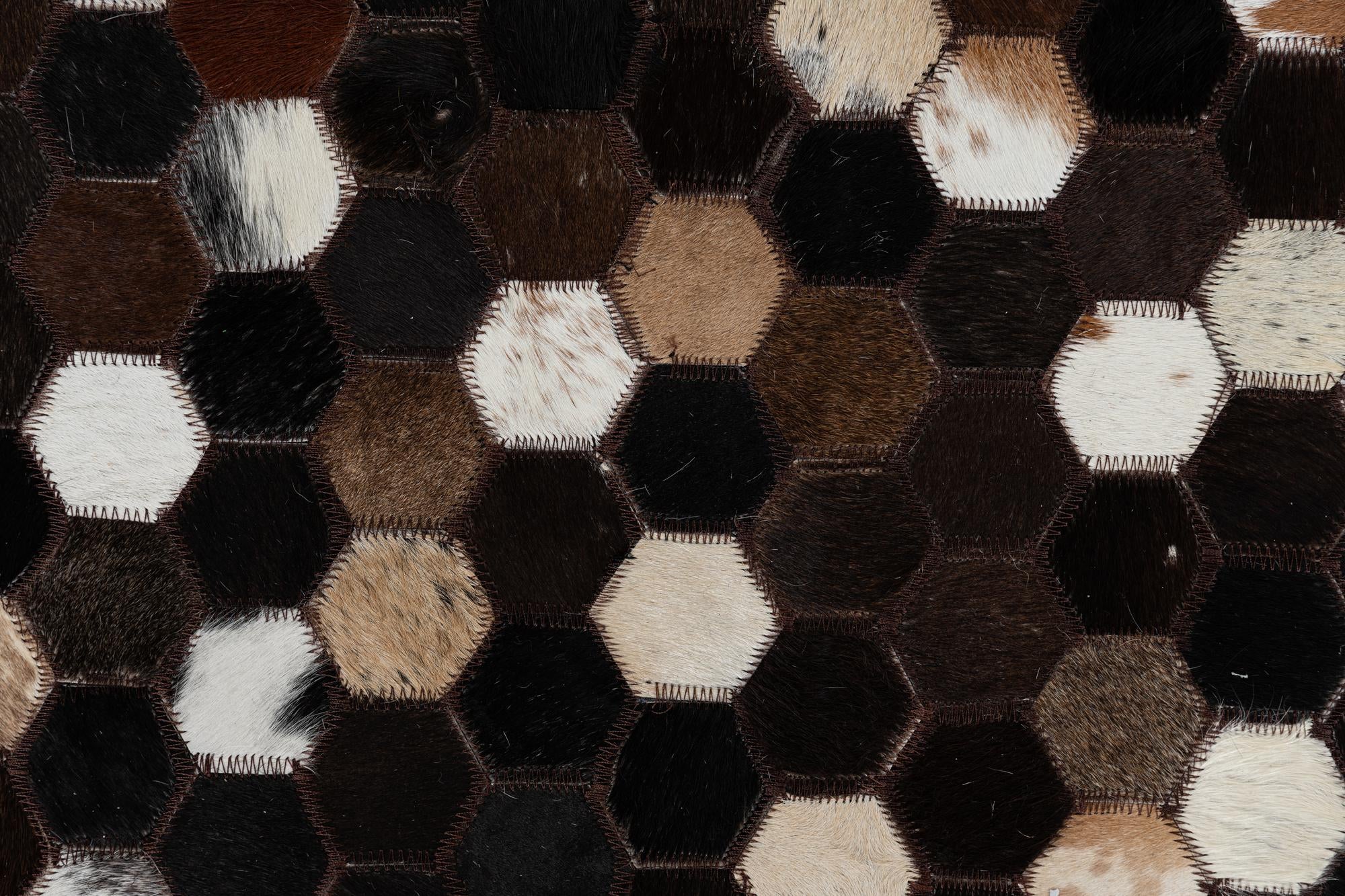 5' x 8' 1 Cowhide Leather Rug