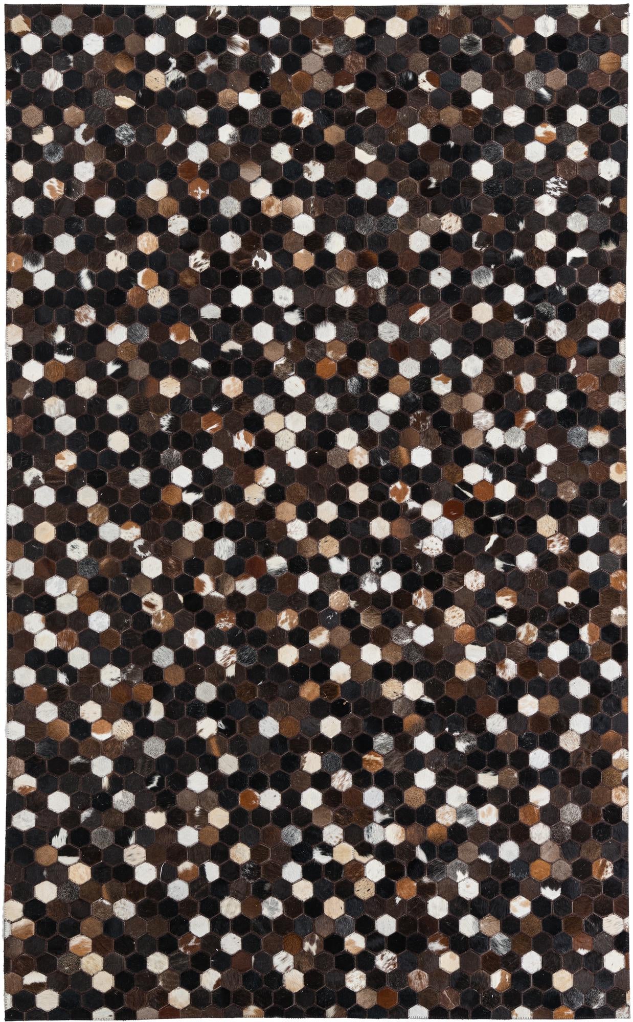 5' x 8' 1 Cowhide Leather Rug