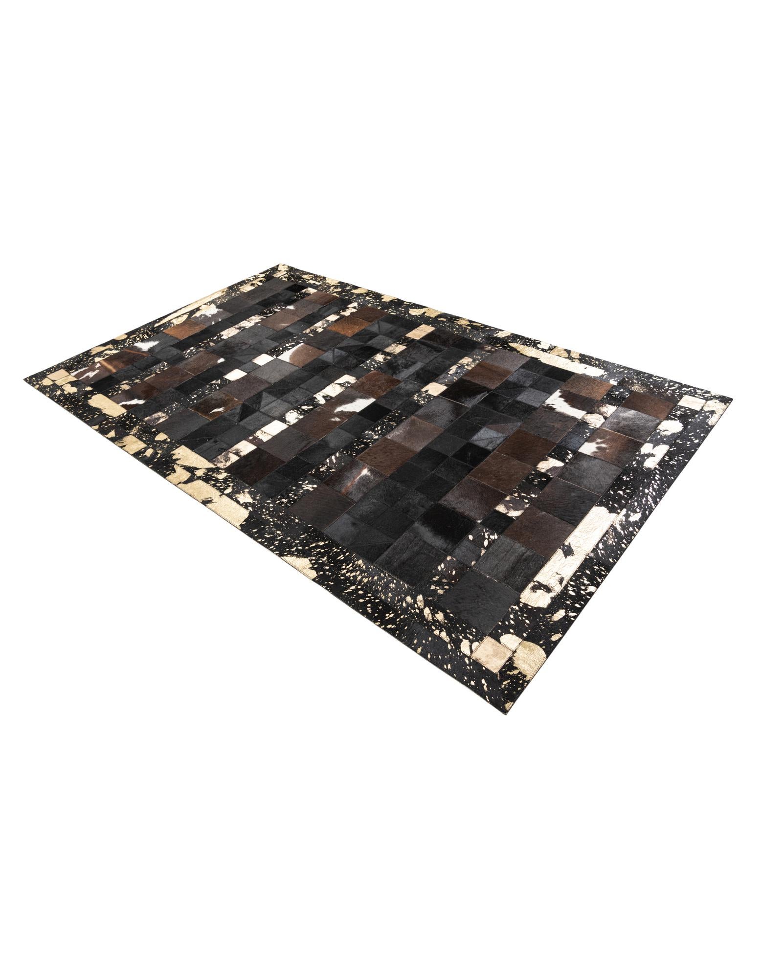 4' 10 x 8' Cowhide Leather Rug