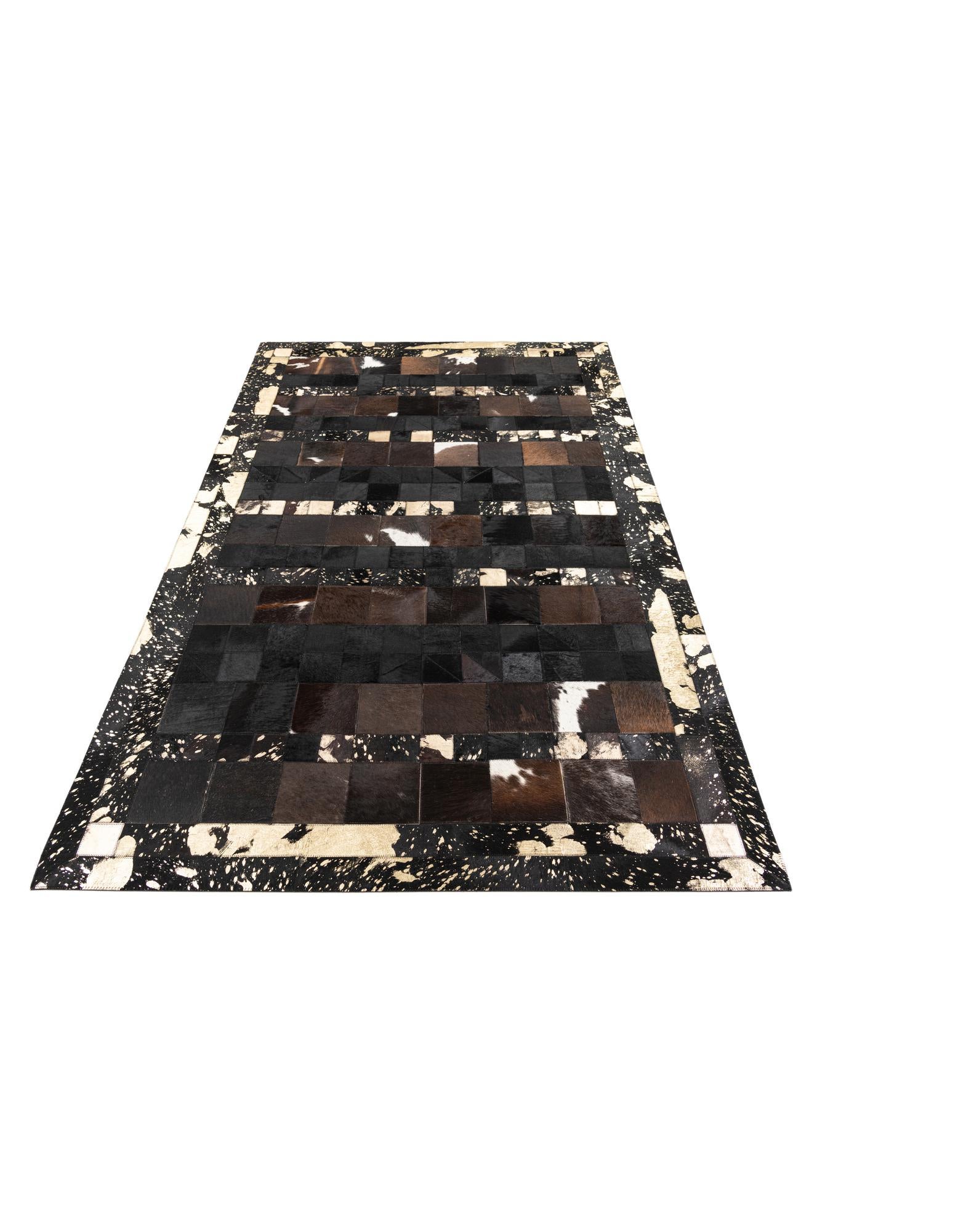 4' 10 x 8' Cowhide Leather Rug
