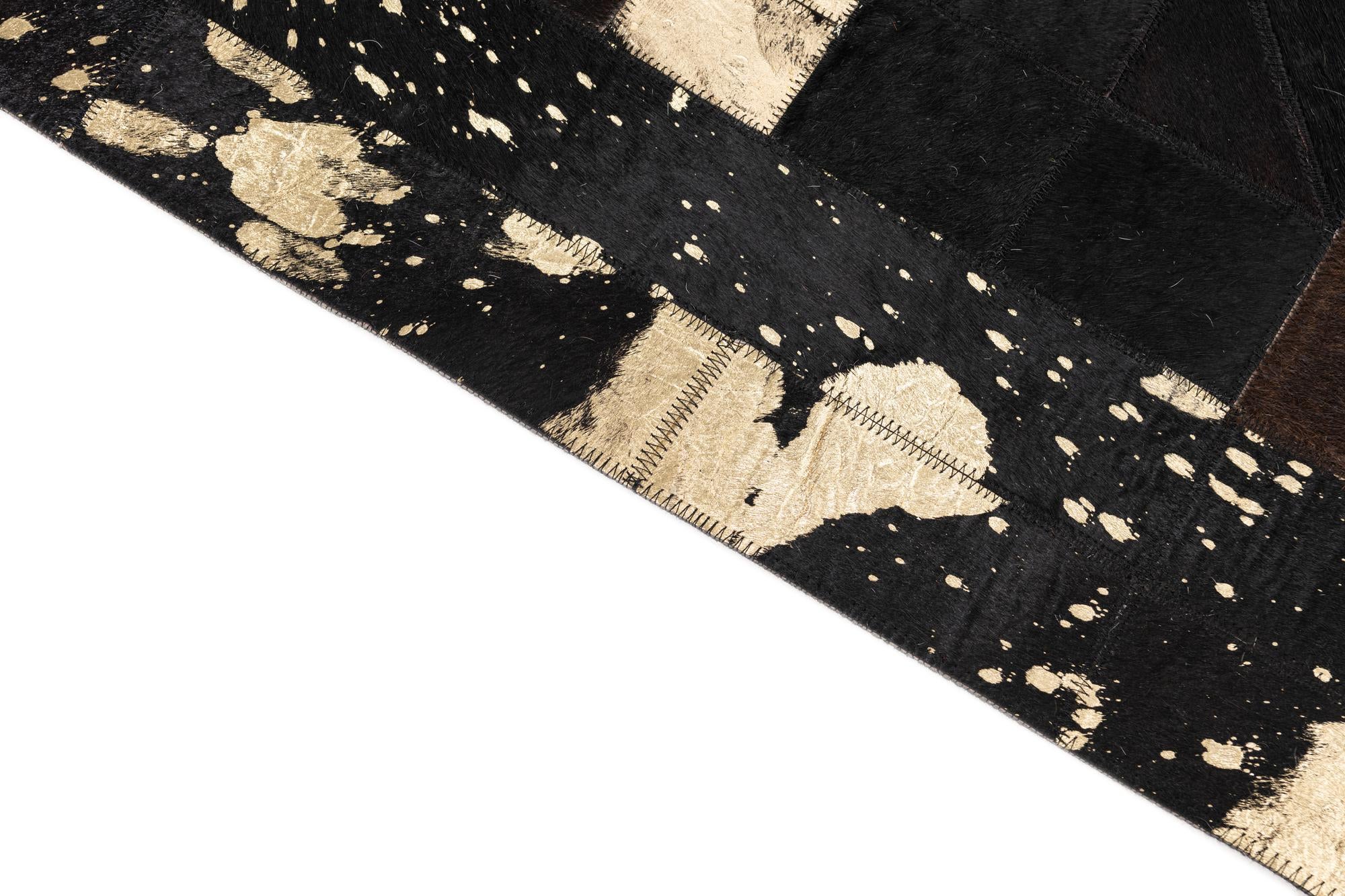4' 10 x 8' Cowhide Leather Rug