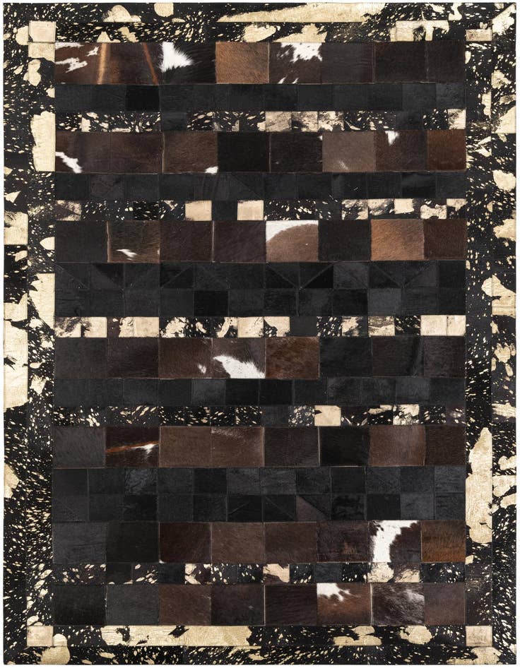 Detail image of 4' 10 x 8' Cowhide Leather Rug