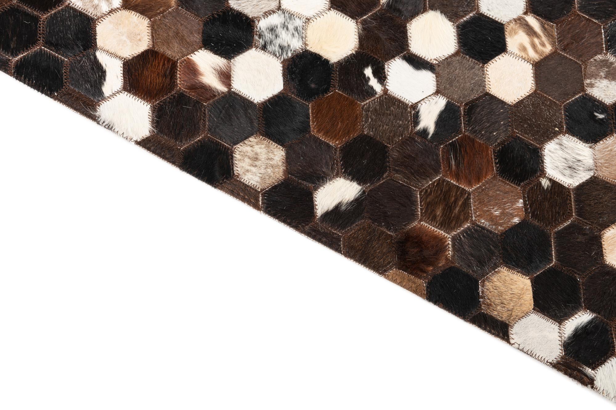 5' x 7' 10 Cowhide Leather Rug