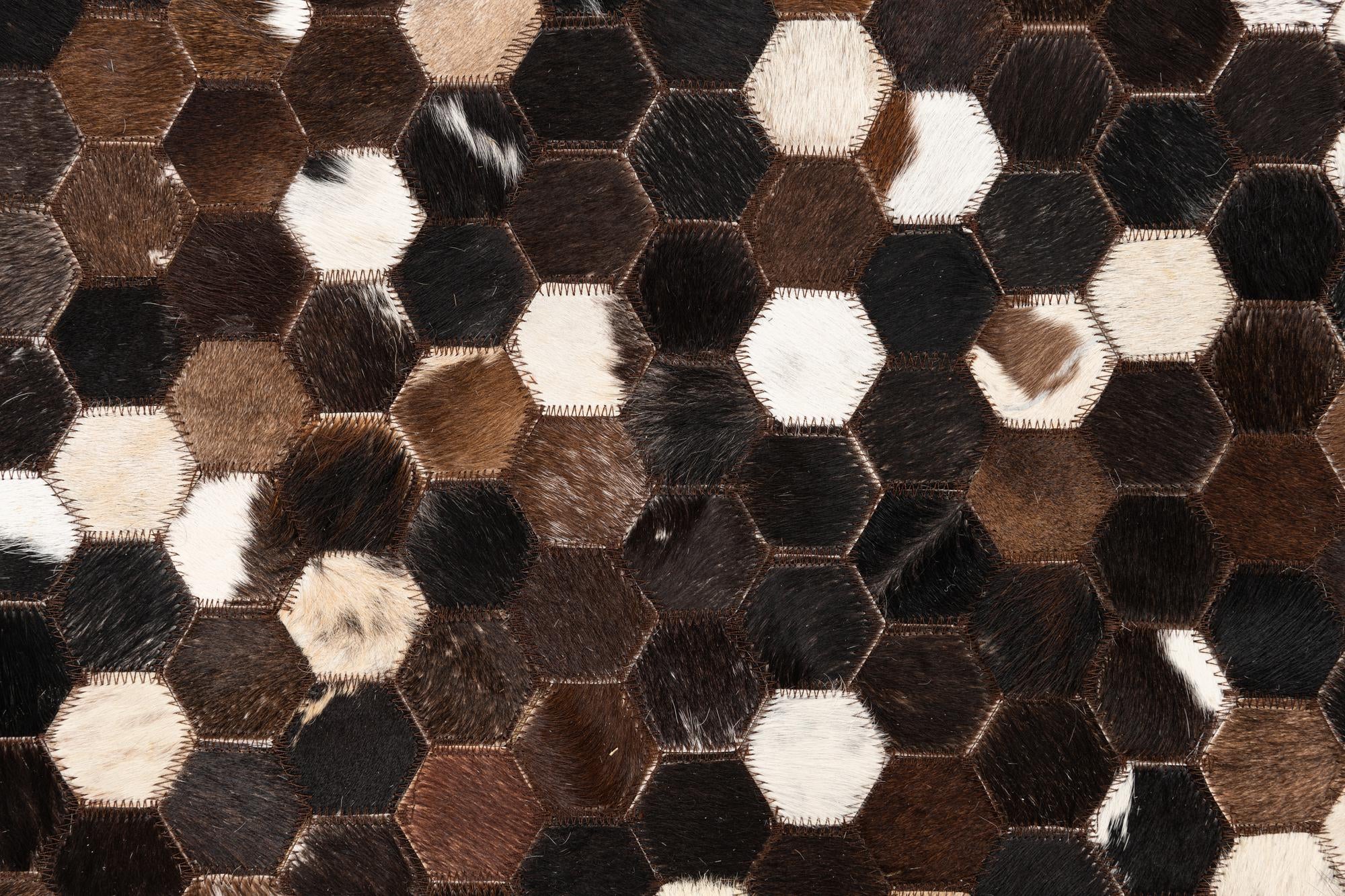 5' x 7' 10 Cowhide Leather Rug