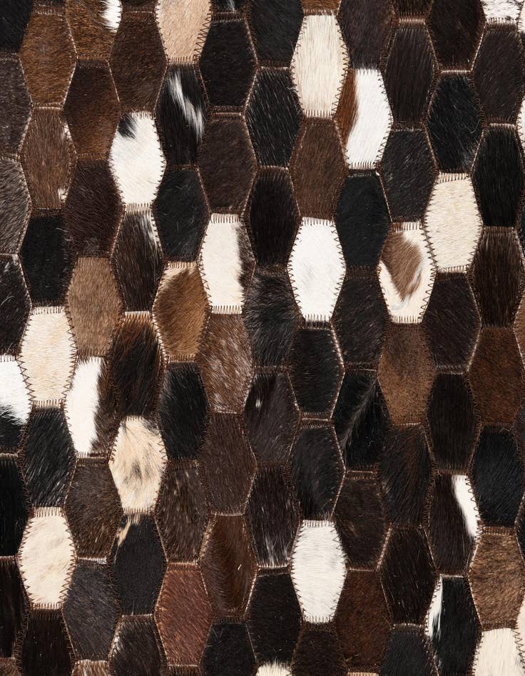 Detail image of 5' x 7' 10 Cowhide Leather Rug