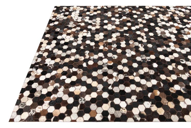 Detail image of 5' x 7' 10 Cowhide Leather Rug