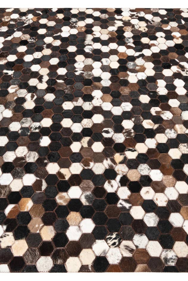Detail image of 5' x 7' 10 Cowhide Leather Rug