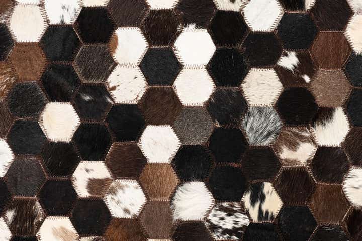 5' x 7' 10 Cowhide Leather Rug