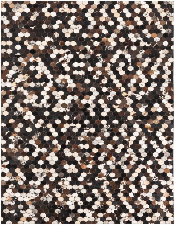 Detail image of 5' x 7' 10 Cowhide Leather Rug