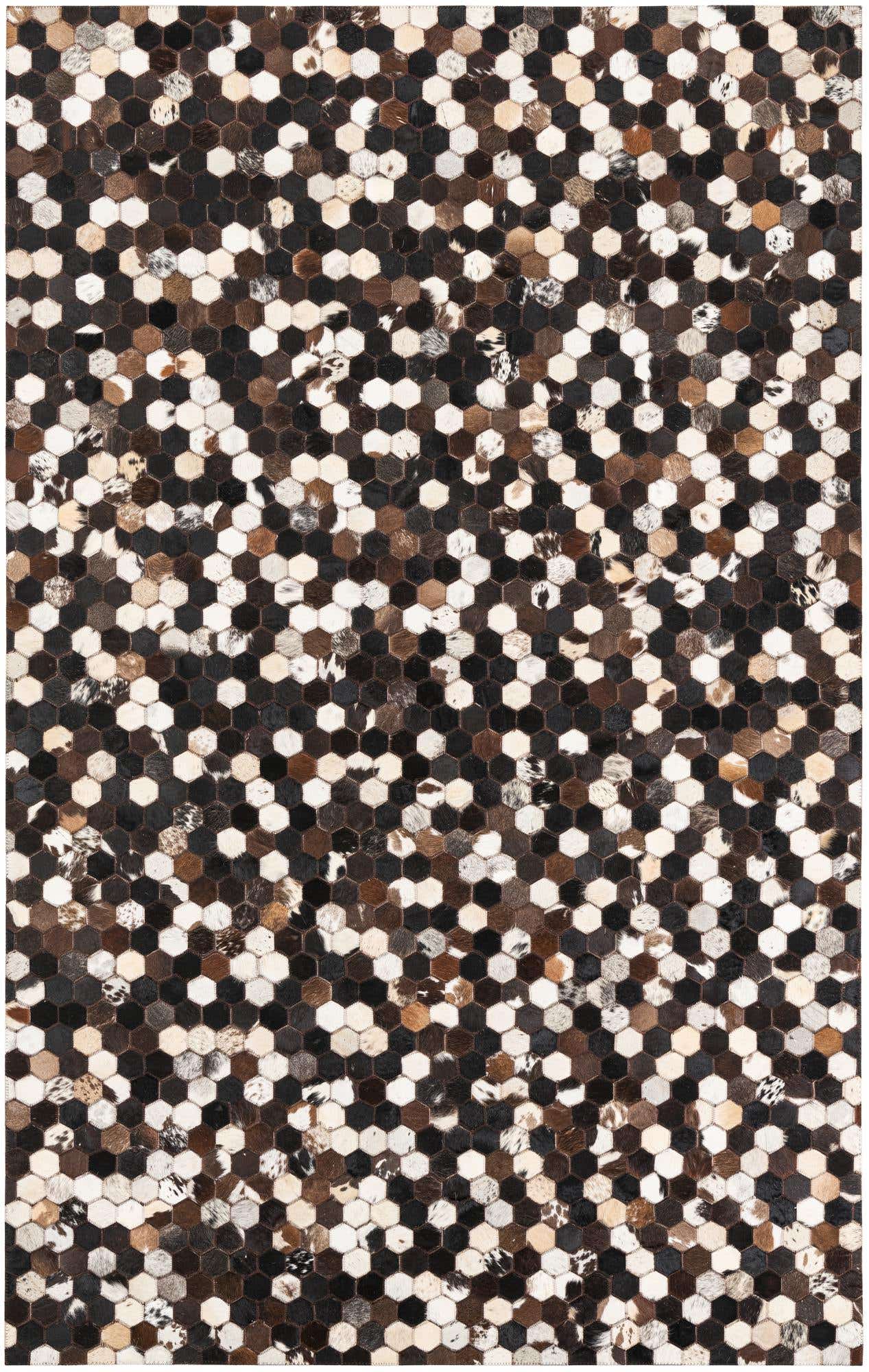 5' x 7' 10 Cowhide Leather Rug