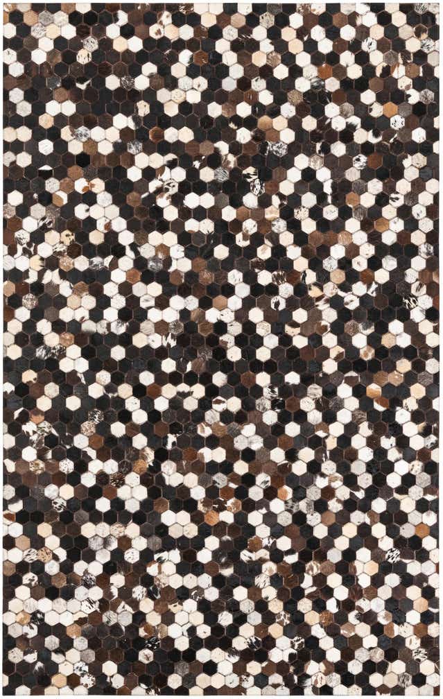 5' x 7' 10 Cowhide Leather Rug