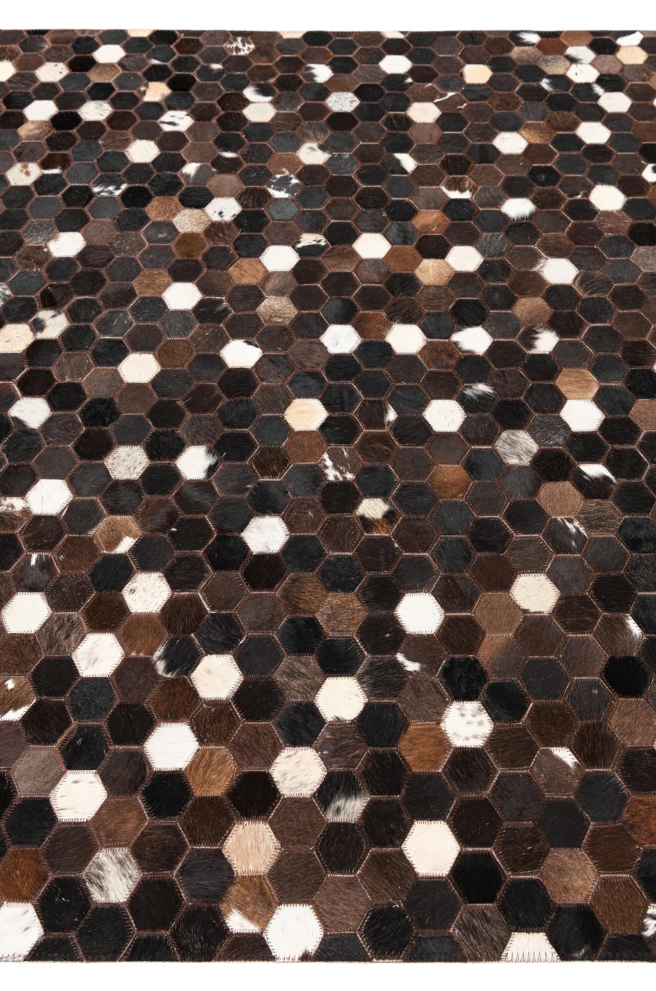 5' x 8' Cowhide Leather Rug
