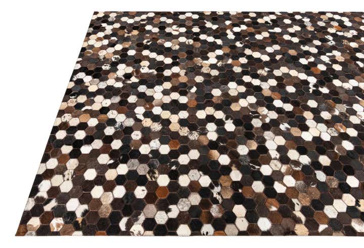 5' x 7' 10 Cowhide Leather Rug